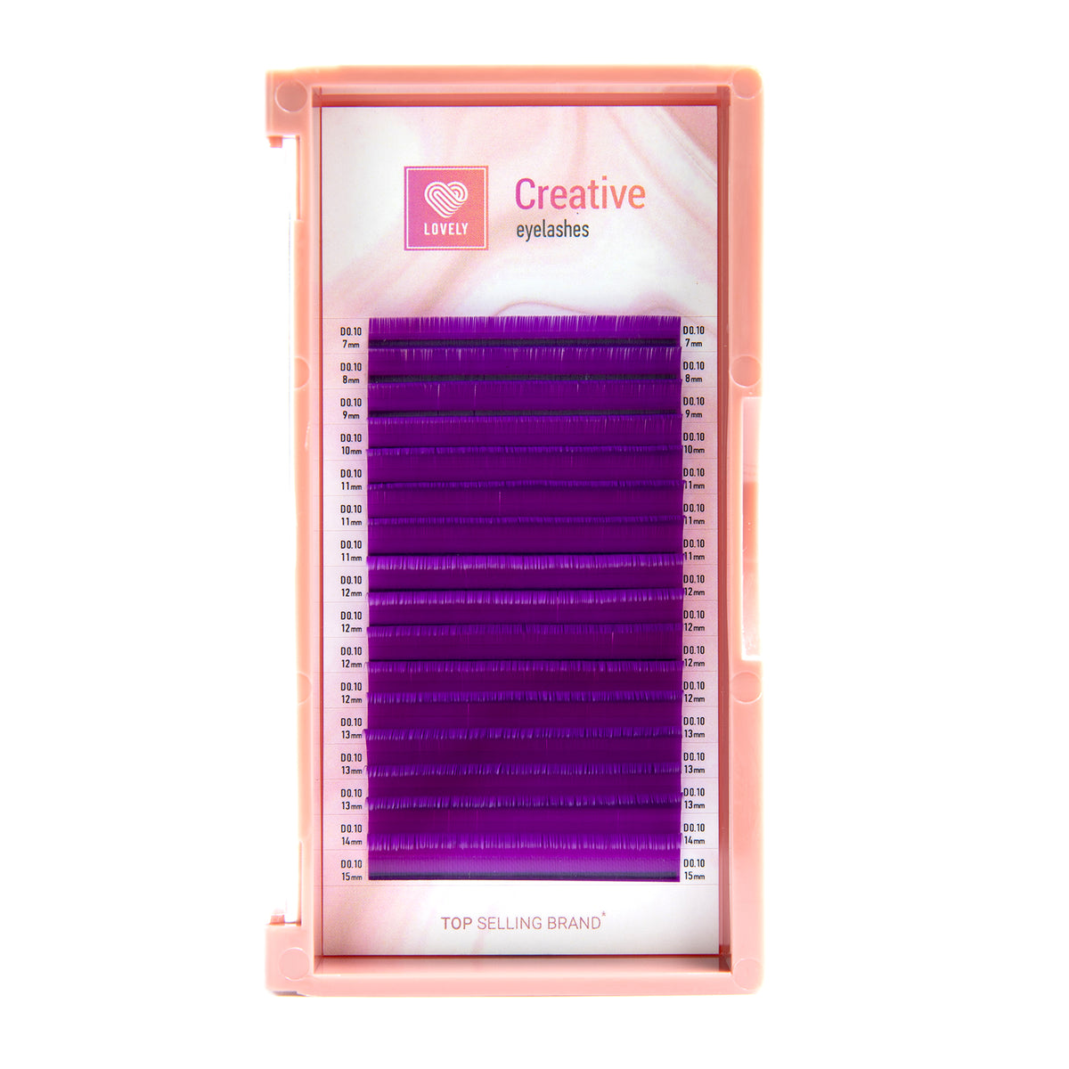 Extensiones de pestañas "Purple" Lovely - mezcla de 16 líneas (bandeja rosa)